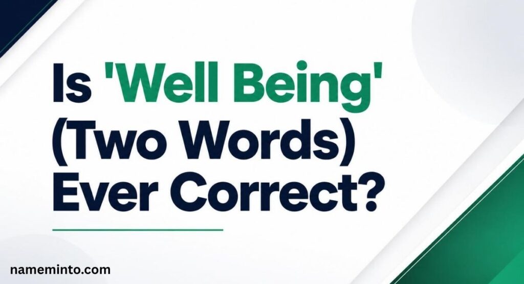 Is "Well Being" (Two Words) Ever Correct?